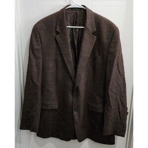 CHAPS Ralph Lauren Mens 46L Brown Soft Lambswool Blazer Sport Coat Suit Jacket